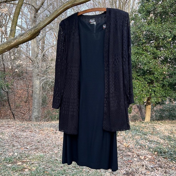 Black Dress With Lace Jacket - Picture 1 of 11
